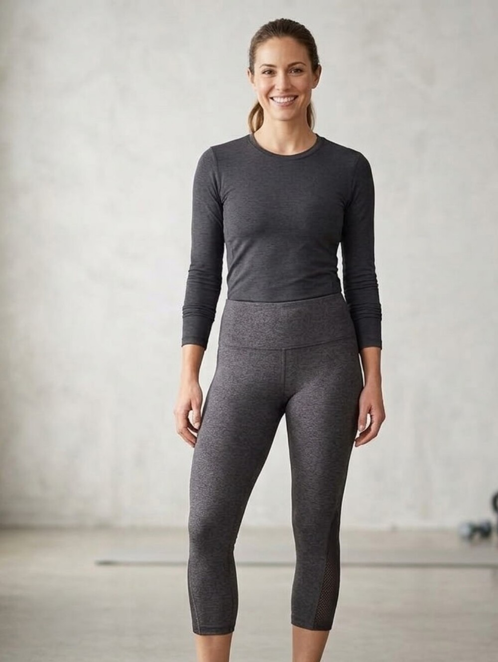 Zella Women’s Size Small Gray Athletic Leggings Mesh Panel Workout Yoga Pants